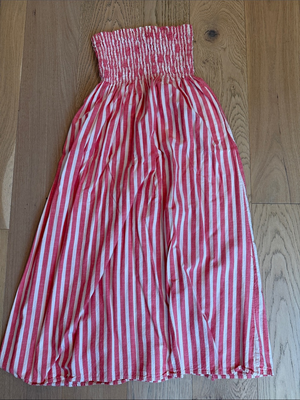 Universal threads ladies Red and White Stripe Smocked Maxi dress